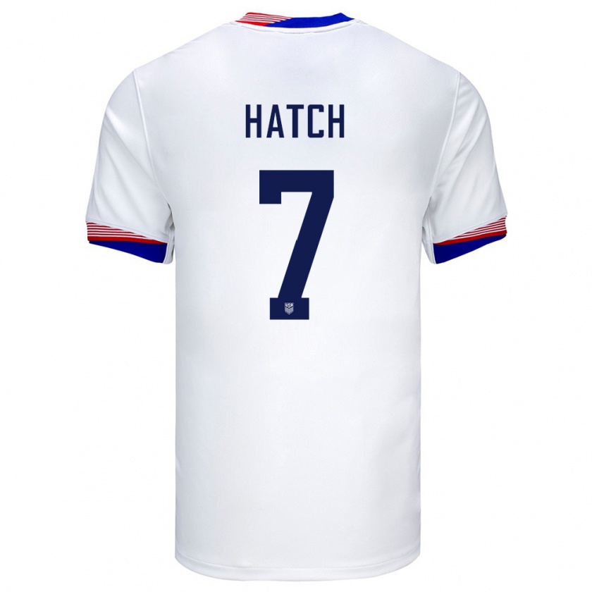 Kandiny Miesten Yhdysvallat Ashley Hatch #7 Valkoinen Kotipaita 24-26 Lyhythihainen Paita T-Paita