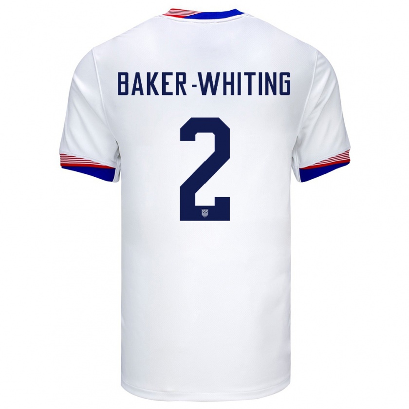 Kandiny Miesten Yhdysvallat Reed Baker Whiting #2 Valkoinen Kotipaita 24-26 Lyhythihainen Paita T-Paita