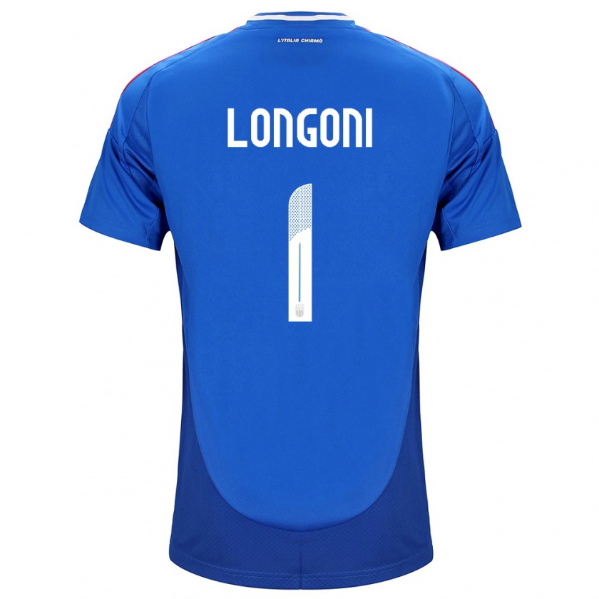 Kandiny Miesten Italia Alessandro Longoni #1 Sininen Kotipaita 24-26 Lyhythihainen Paita T-Paita