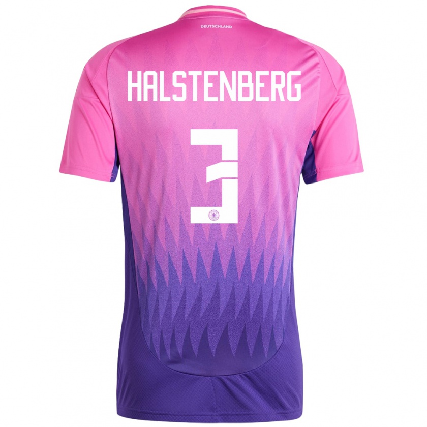 Kandiny Miesten Saksa Marcel Halstenberg #3 Vaaleanpunainen Violetti Vieraspaita 24-26 Lyhythihainen Paita T-Paita