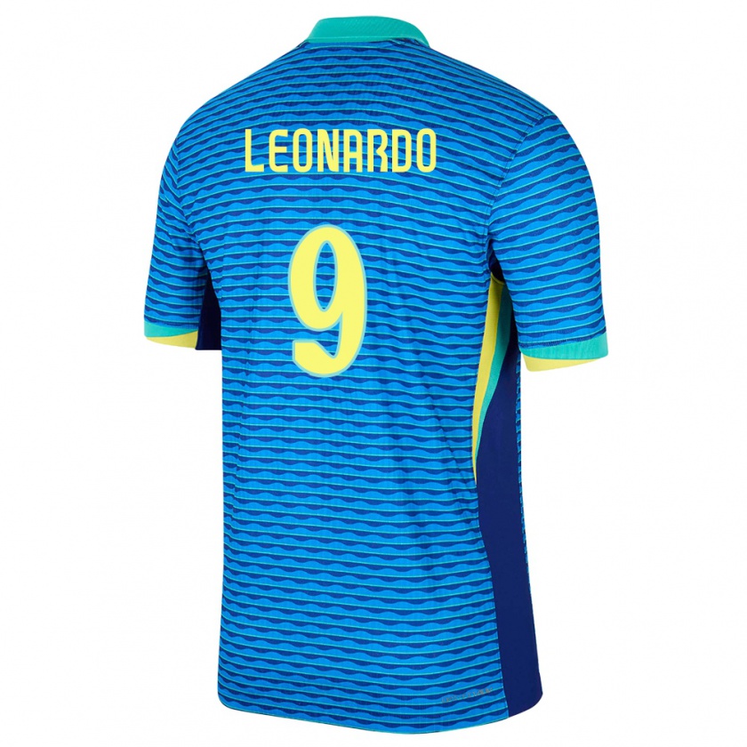 Kandiny Miesten Brasilia Marcos Leonardo #9 Sininen Vieraspaita 24-26 Lyhythihainen Paita T-Paita