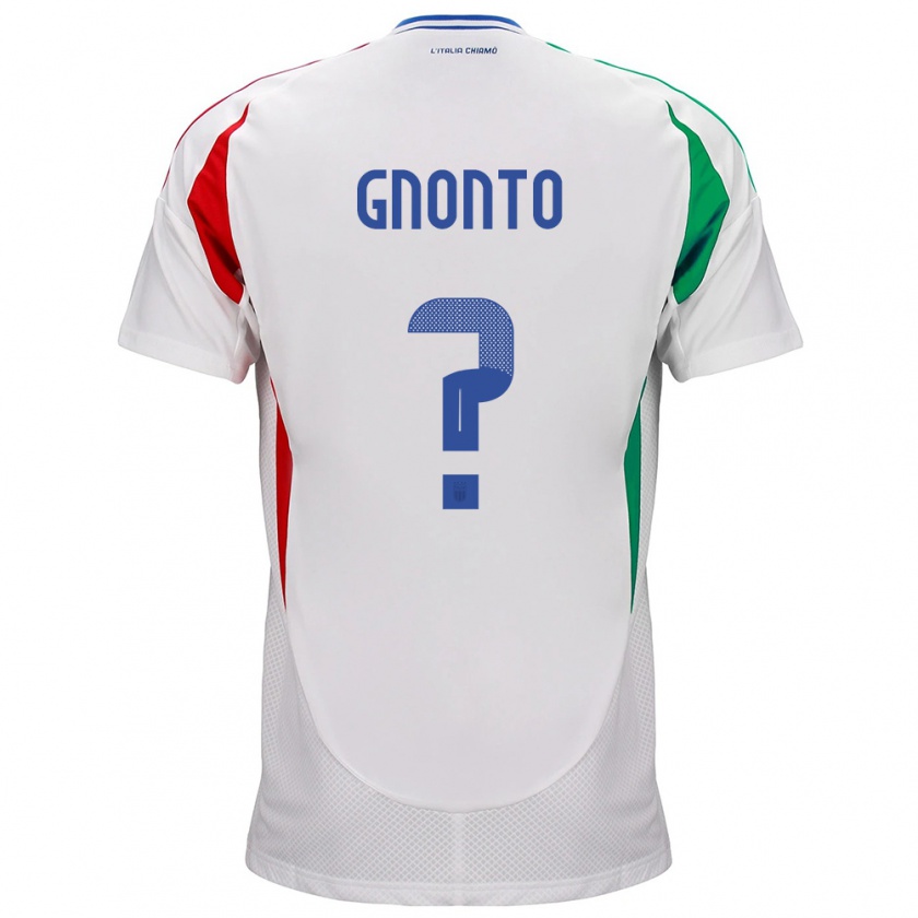 Kandiny Miesten Italia Wilfried Gnonto #0 Valkoinen Vieraspaita 24-26 Lyhythihainen Paita T-Paita