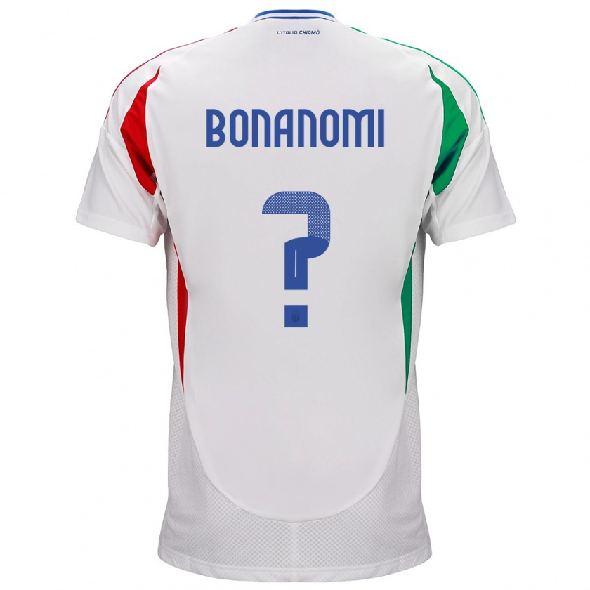 Kandiny Miesten Italia Andrea Bonanomi #0 Valkoinen Vieraspaita 24-26 Lyhythihainen Paita T-Paita