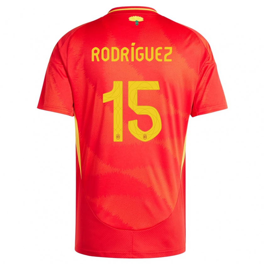 Kandiny Naisten Espanja Dani Rodriguez #15 Punainen Kotipaita 24-26 Lyhythihainen Paita T-Paita