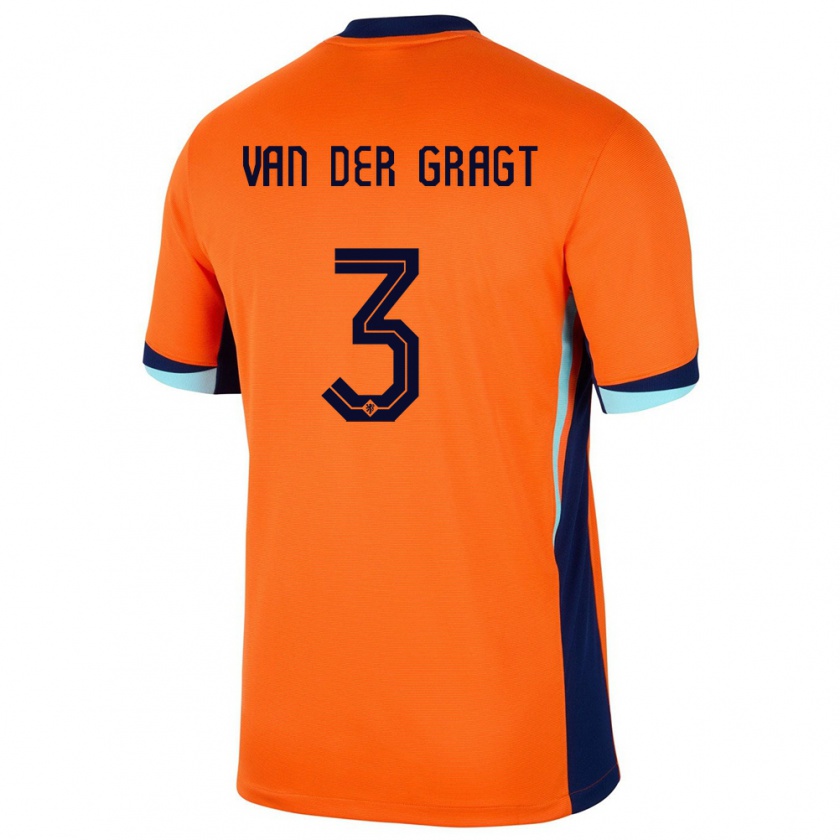 Kandiny Naisten Alankomaat Stefanie Van Der Gragt #3 Oranssi Kotipaita 24-26 Lyhythihainen Paita T-Paita