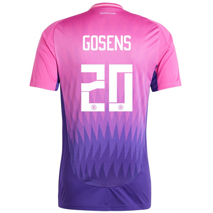Kandiny Naisten Saksa Robin Gosens #20 Vaaleanpunainen Violetti Vieraspaita 24-26 Lyhythihainen Paita T-Paita