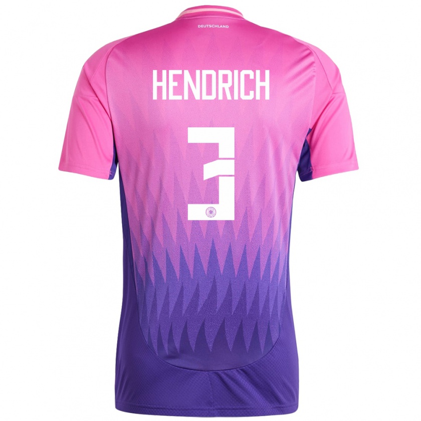 Kandiny Naisten Saksa Kathrin Hendrich #3 Vaaleanpunainen Violetti Vieraspaita 24-26 Lyhythihainen Paita T-Paita