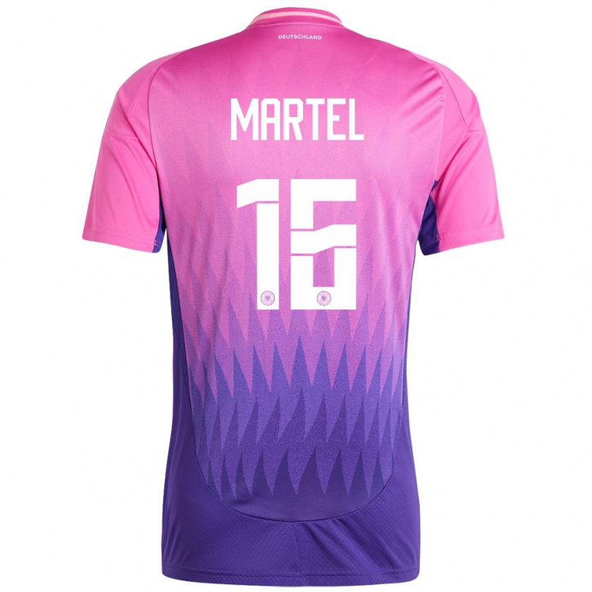 Kandiny Naisten Saksa Eric Martel #16 Vaaleanpunainen Violetti Vieraspaita 24-26 Lyhythihainen Paita T-Paita