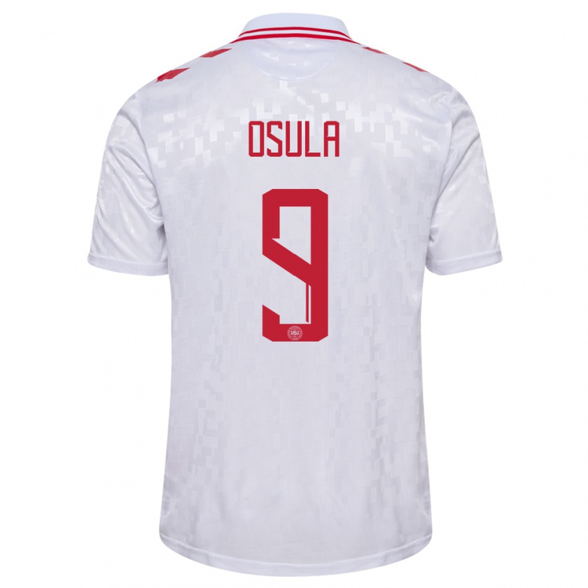 Kandiny Naisten Tanska William Osula #9 Valkoinen Vieraspaita 24-26 Lyhythihainen Paita T-Paita