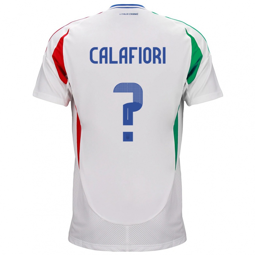 Kandiny Naisten Italia Riccardo Calafiori #0 Valkoinen Vieraspaita 24-26 Lyhythihainen Paita T-Paita
