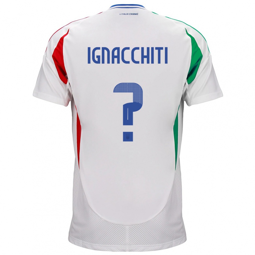 Kandiny Naisten Italia Lorenzo Ignacchiti #0 Valkoinen Vieraspaita 24-26 Lyhythihainen Paita T-Paita