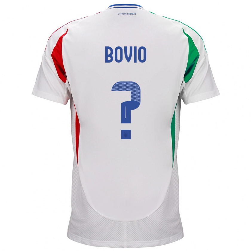 Kandiny Naisten Italia Leonardo Bovio #0 Valkoinen Vieraspaita 24-26 Lyhythihainen Paita T-Paita