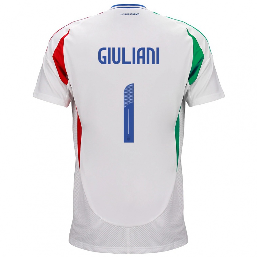 Kandiny Naisten Italia Laura Giuliani #1 Valkoinen Vieraspaita 24-26 Lyhythihainen Paita T-Paita
