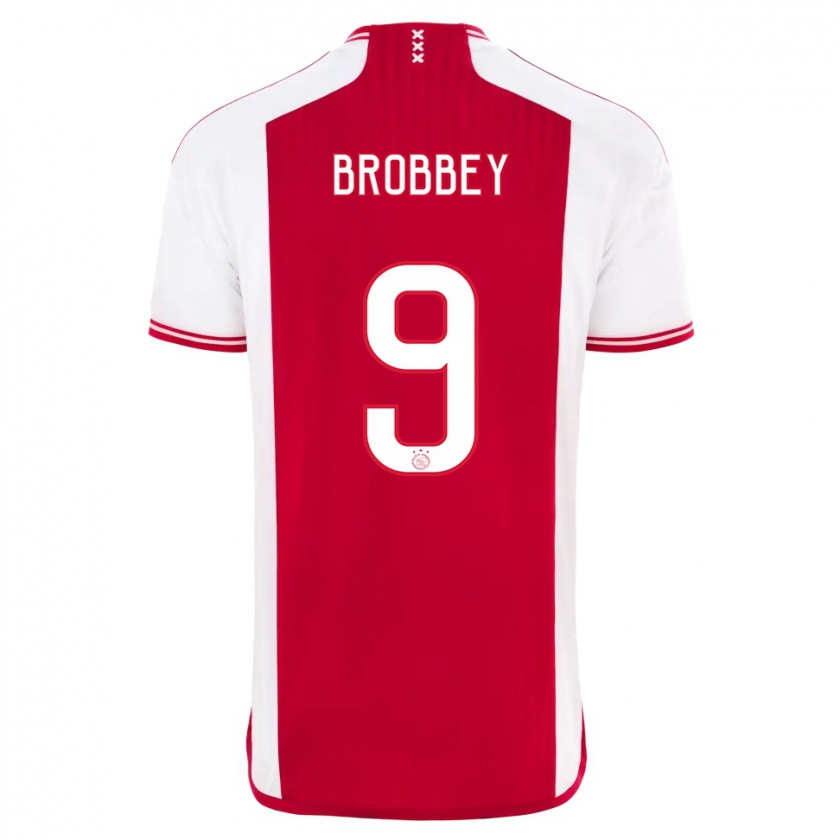 Kandiny Lapset Brian Brobbey #9 Punainen Valkoinen Kotipaita 2023/24 Lyhythihainen Paita T-Paita