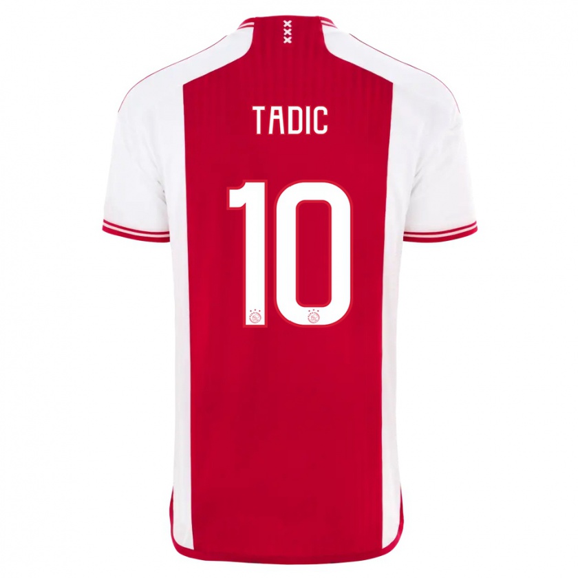 Kandiny Lapset Dusan Tadic #10 Punainen Valkoinen Kotipaita 2023/24 Lyhythihainen Paita T-Paita
