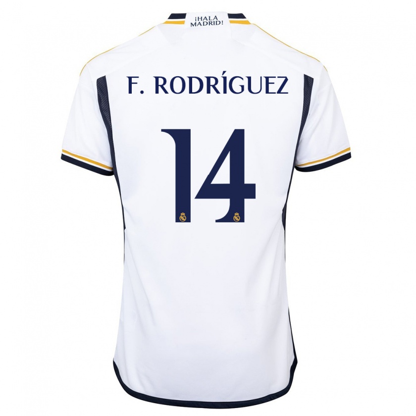 Kandiny Lapset Fer Rodríguez #14 Valkoinen Kotipaita 2023/24 Lyhythihainen Paita T-Paita