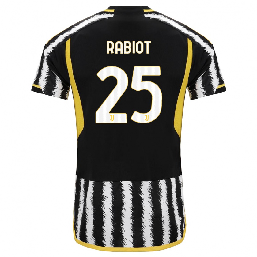 Kandiny Lapset Adrien Rabiot #25 Musta Valkoinen Kotipaita 2023/24 Lyhythihainen Paita T-Paita