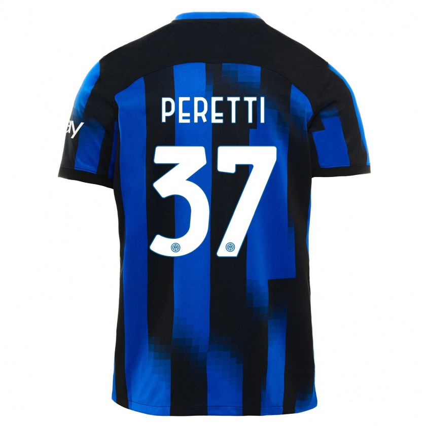 Kandiny Lapset Lorenzo Peretti #37 Musta Sininen Kotipaita 2023/24 Lyhythihainen Paita T-Paita