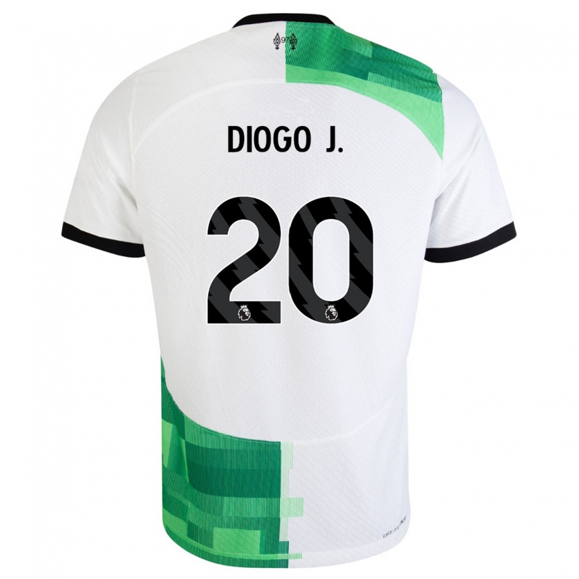 Kandiny Lapset Diogo Jota #20 Valkoinen Vihreä Vieraspaita 2023/24 Lyhythihainen Paita T-Paita