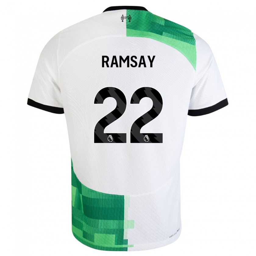Kandiny Lapset Calvin Ramsay #22 Valkoinen Vihreä Vieraspaita 2023/24 Lyhythihainen Paita T-Paita