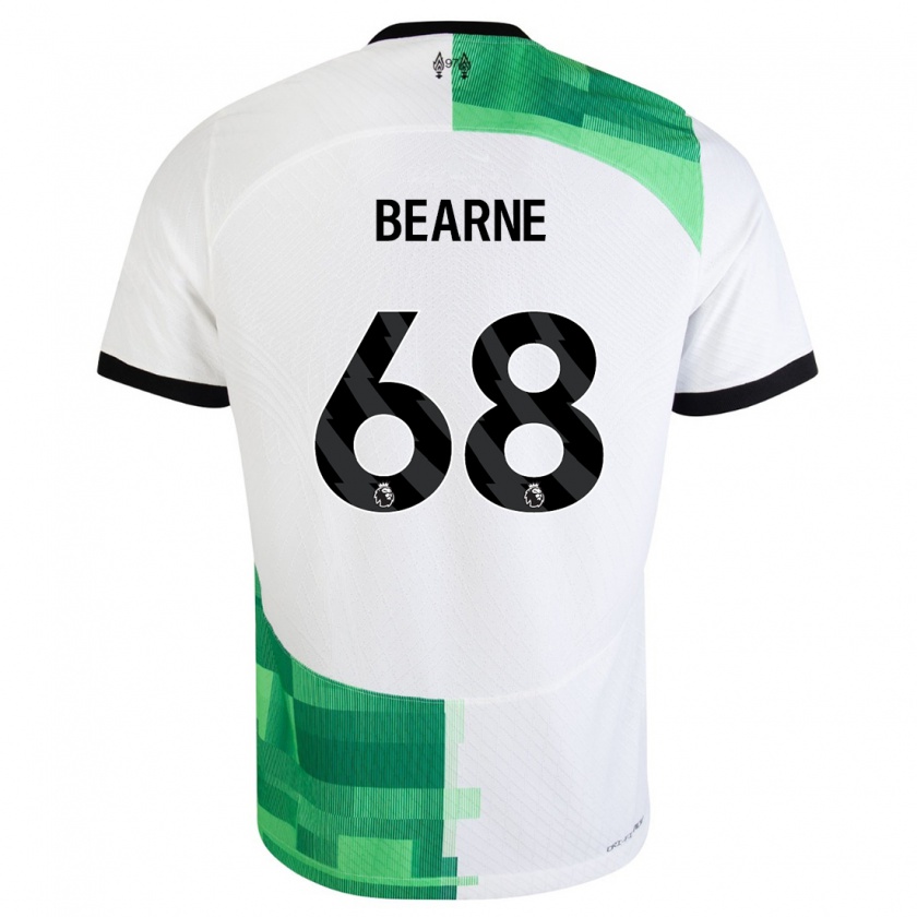 Kandiny Lapset Jack Bearne #68 Valkoinen Vihreä Vieraspaita 2023/24 Lyhythihainen Paita T-Paita