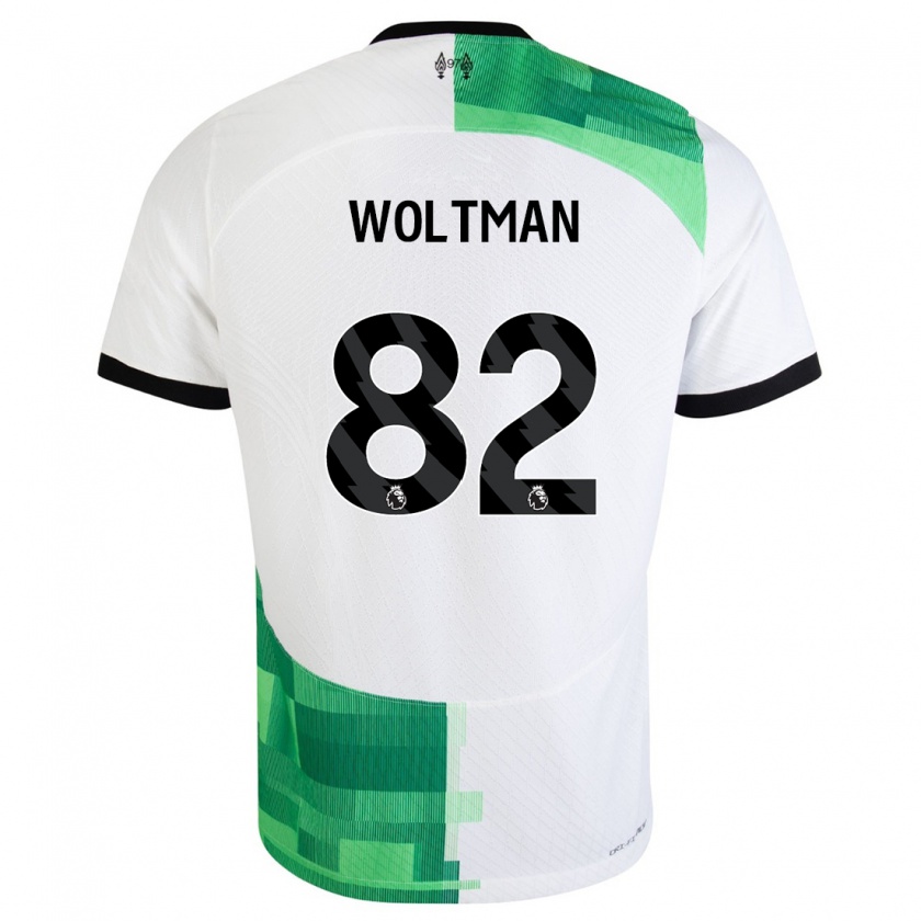 Kandiny Lapset Max Woltman #82 Valkoinen Vihreä Vieraspaita 2023/24 Lyhythihainen Paita T-Paita