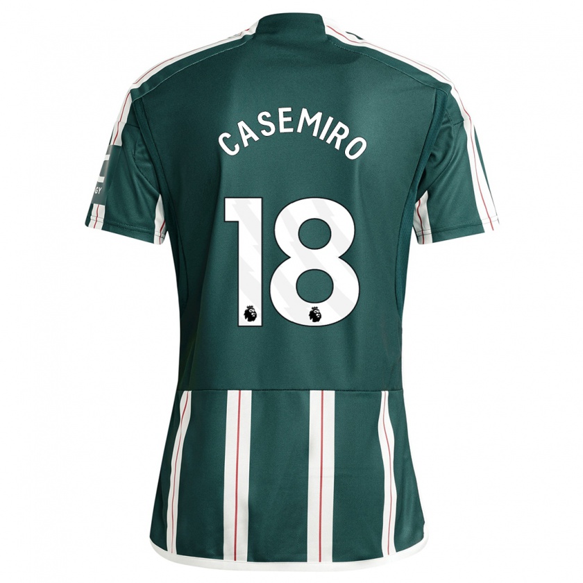 Kandiny Lapset Casemiro #18 Tummanvihreä Vieraspaita 2023/24 Lyhythihainen Paita T-Paita