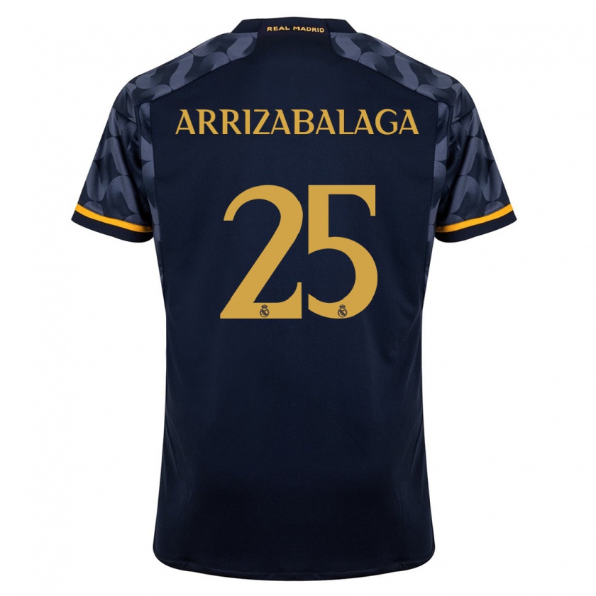Kandiny Lapset Kepa Arrizabalaga #25 Tummansininen Vieraspaita 2023/24 Lyhythihainen Paita T-Paita