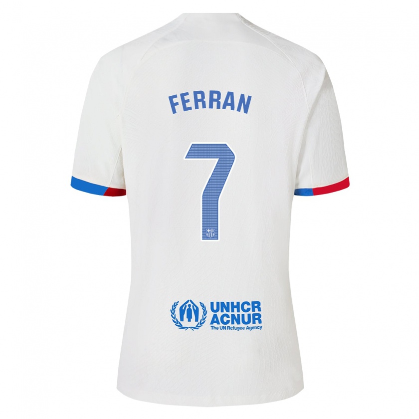 Kandiny Lapset Ferran Torres #7 Valkoinen Vieraspaita 2023/24 Lyhythihainen Paita T-Paita