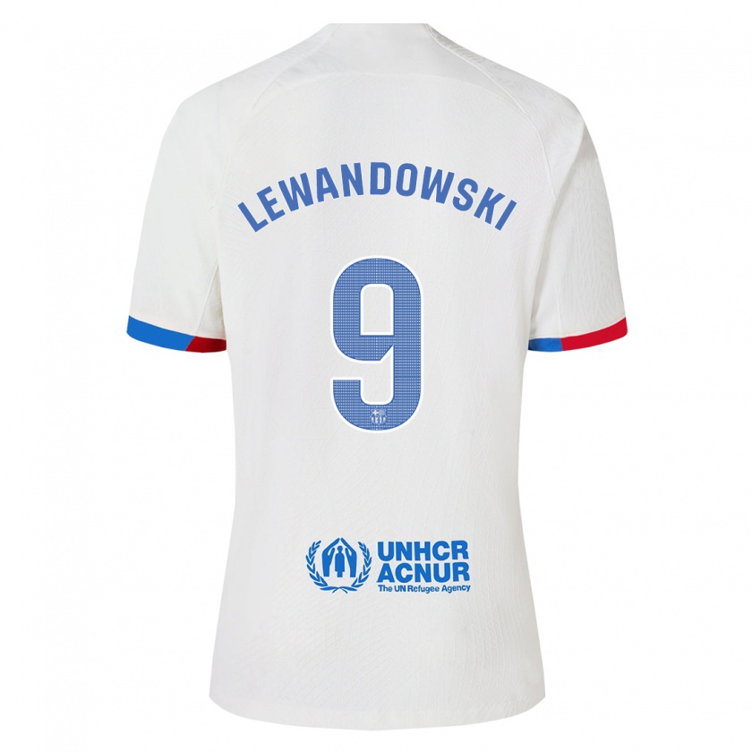 Kandiny Lapset Robert Lewandowski #9 Valkoinen Vieraspaita 2023/24 Lyhythihainen Paita T-Paita