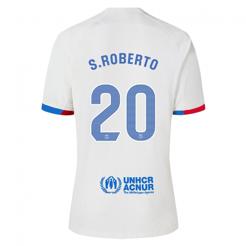 Kandiny Lapset Sergi Roberto #20 Valkoinen Vieraspaita 2023/24 Lyhythihainen Paita T-Paita