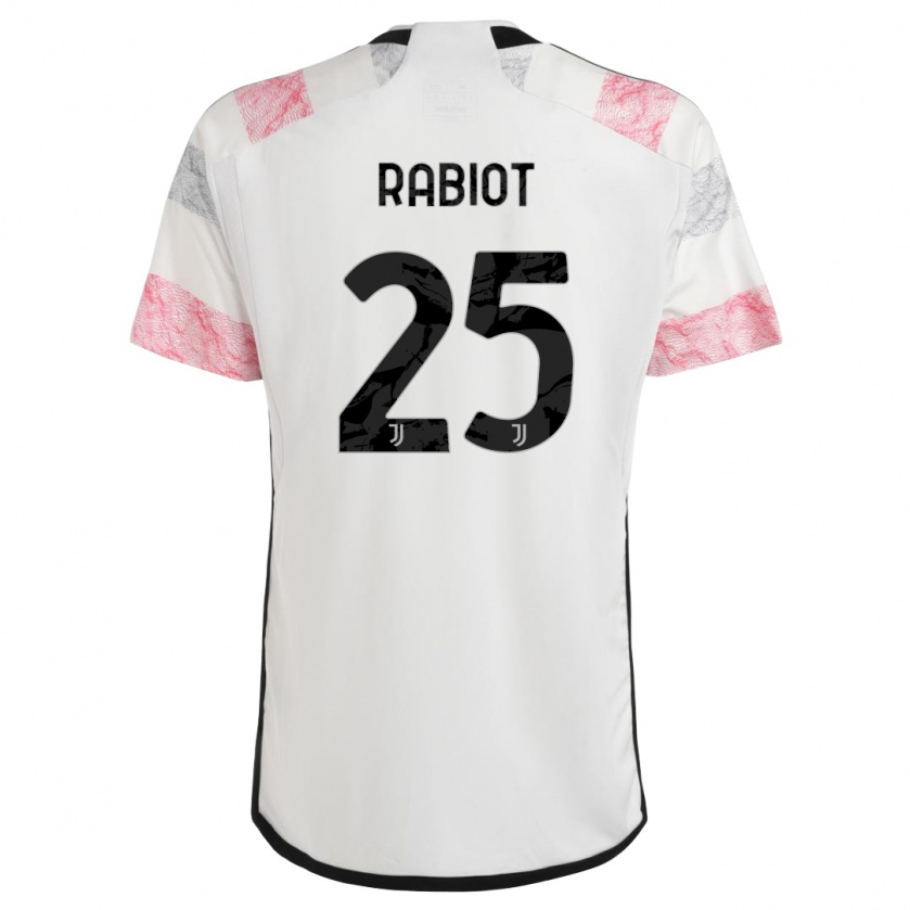 Kandiny Lapset Adrien Rabiot #25 Valkoinen Pinkki Vieraspaita 2023/24 Lyhythihainen Paita T-Paita
