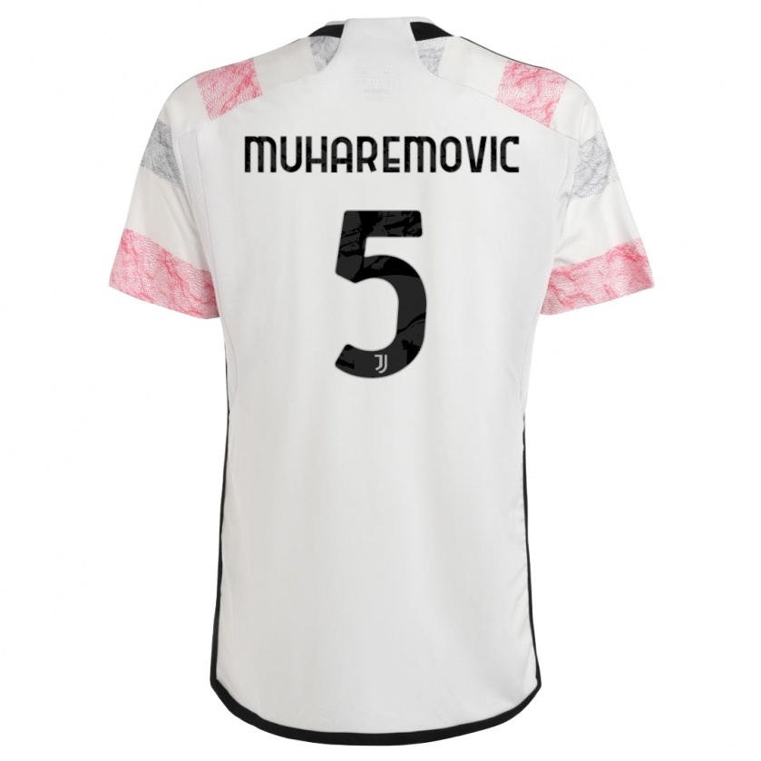 Kandiny Lapset Tarik Muharemovic #5 Valkoinen Pinkki Vieraspaita 2023/24 Lyhythihainen Paita T-Paita