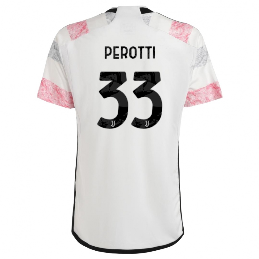 Kandiny Lapset Clemente Perotti #33 Valkoinen Pinkki Vieraspaita 2023/24 Lyhythihainen Paita T-Paita