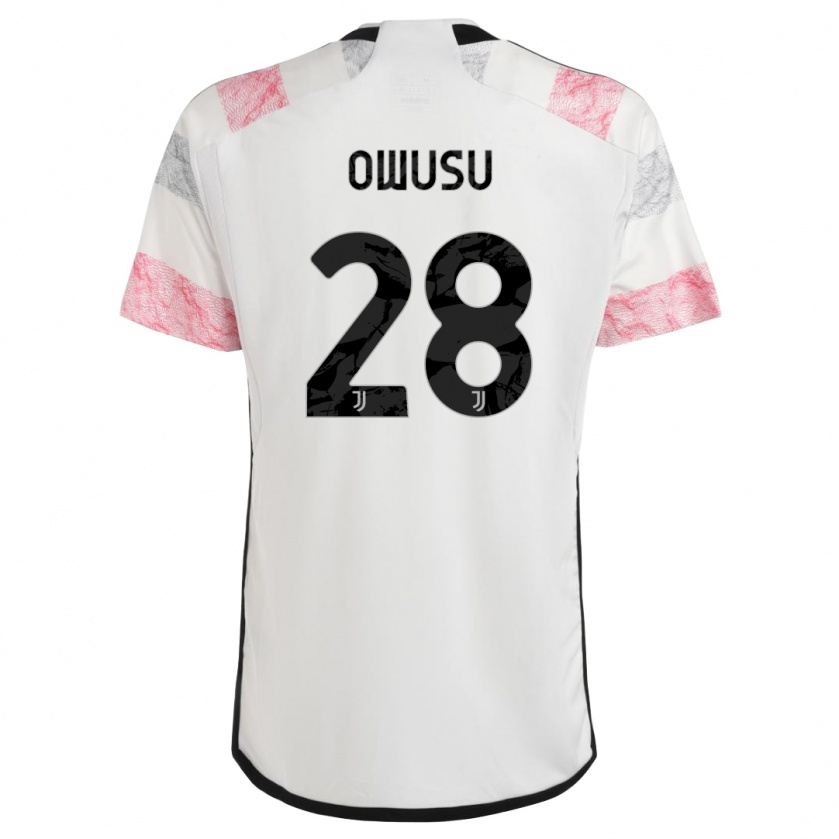 Kandiny Lapset Augusto Owusu #28 Valkoinen Pinkki Vieraspaita 2023/24 Lyhythihainen Paita T-Paita
