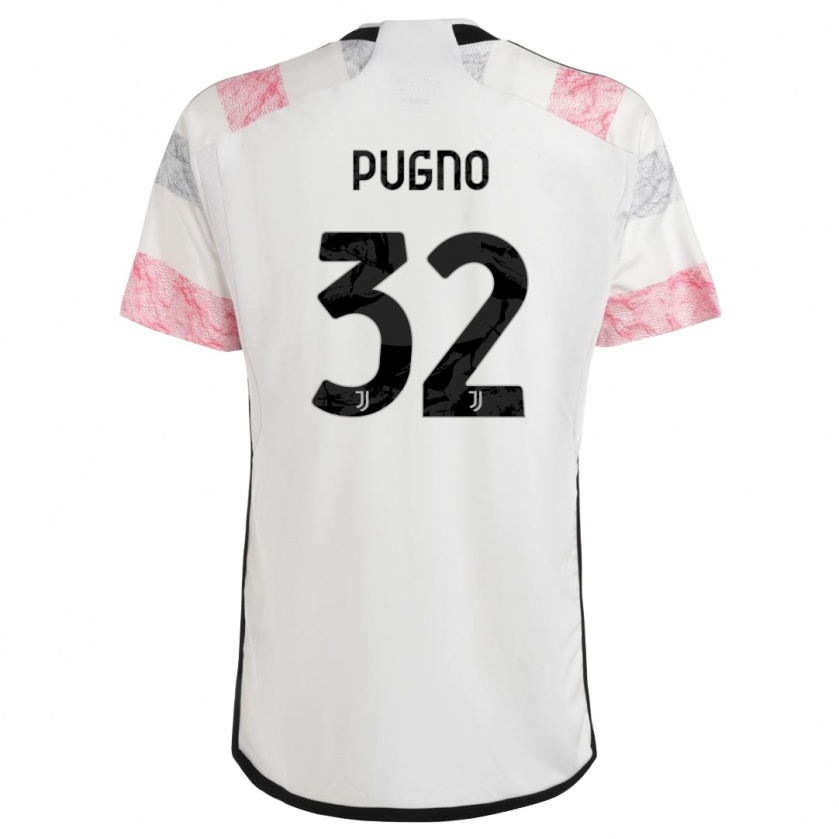 Kandiny Lapset Diego Pugno #32 Valkoinen Pinkki Vieraspaita 2023/24 Lyhythihainen Paita T-Paita