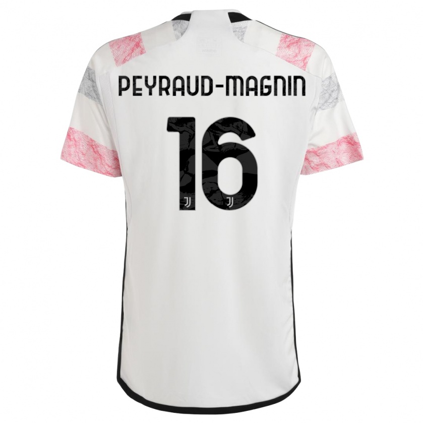 Kandiny Lapset Pauline Peyraud-Magnin #16 Valkoinen Pinkki Vieraspaita 2023/24 Lyhythihainen Paita T-Paita