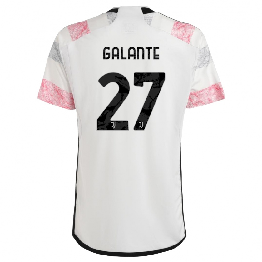 Kandiny Lapset Tommaso Galante #27 Valkoinen Pinkki Vieraspaita 2023/24 Lyhythihainen Paita T-Paita