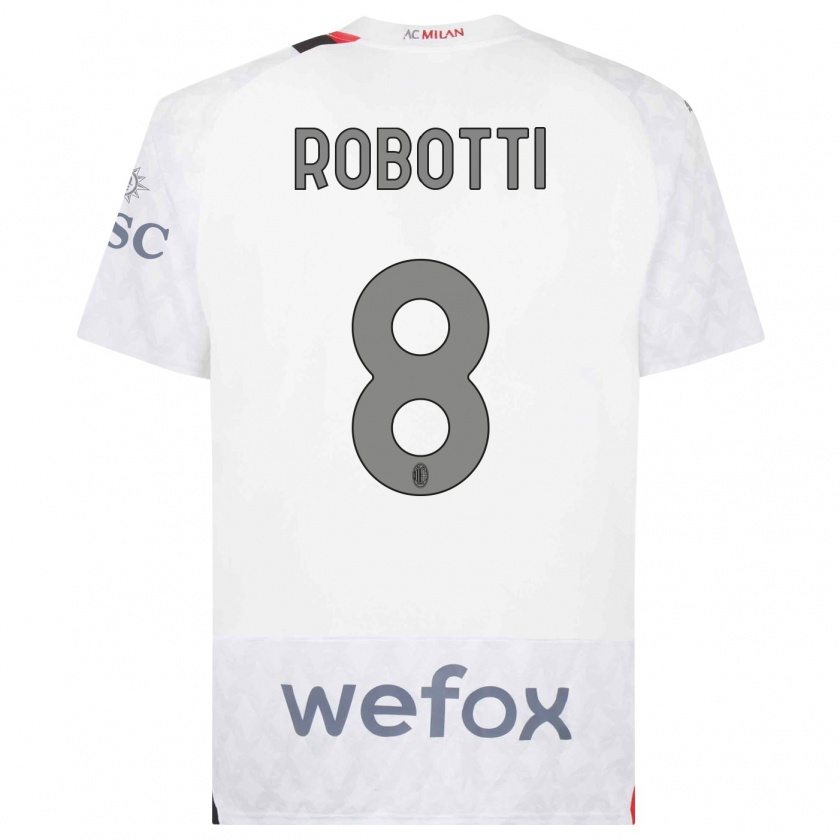 Kandiny Lapset Giovanni Robotti #8 Valkoinen Vieraspaita 2023/24 Lyhythihainen Paita T-Paita