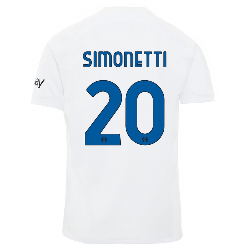 Kandiny Lapset Flaminia Simonetti #20 Valkoinen Vieraspaita 2023/24 Lyhythihainen Paita T-Paita