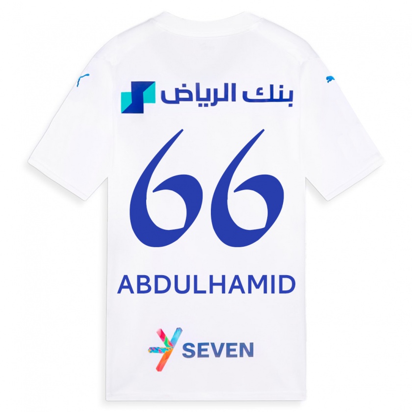 Kandiny Lapset Saud Abdulhamid #66 Valkoinen Vieraspaita 2023/24 Lyhythihainen Paita T-Paita