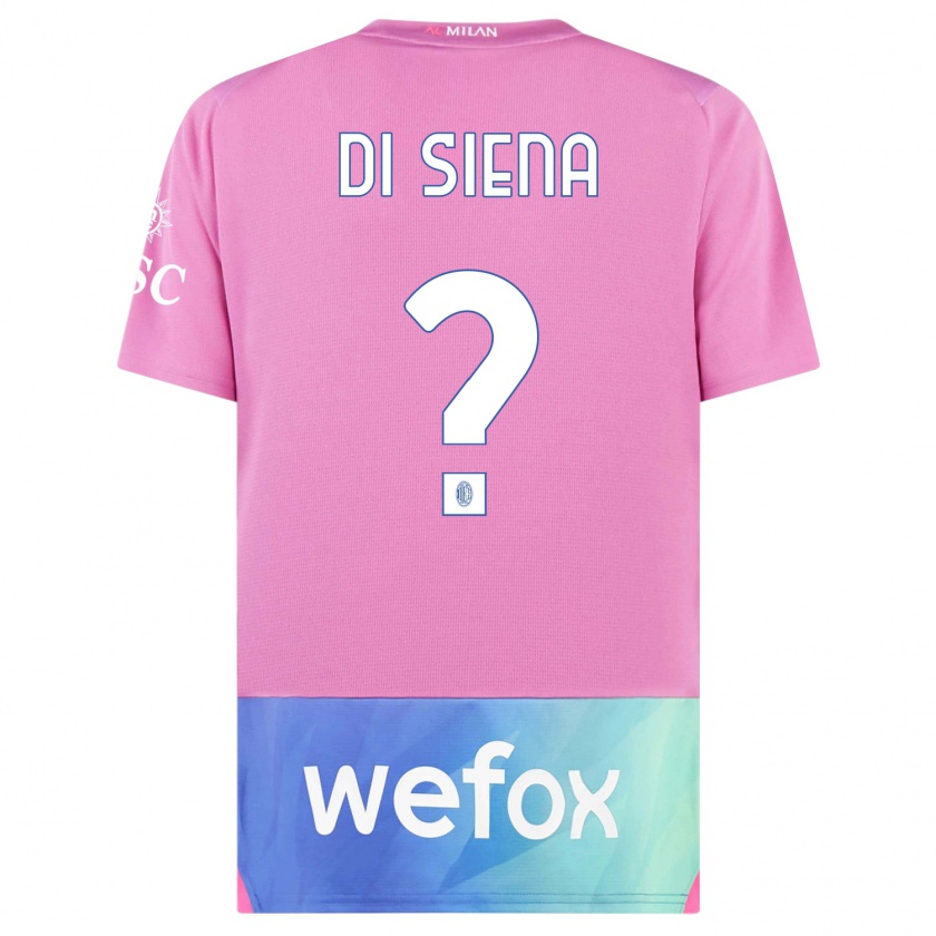 Kandiny Lapset Andrea Di Siena #0 Vaaleanpunainen Violetti Kolmas Sarja 2023/24 Lyhythihainen Paita T-Paita