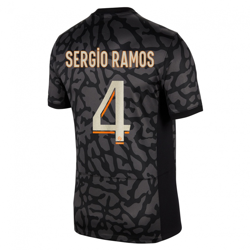 Kandiny Lapset Sergio Ramos #4 Musta Kolmas Sarja 2023/24 Lyhythihainen Paita T-Paita