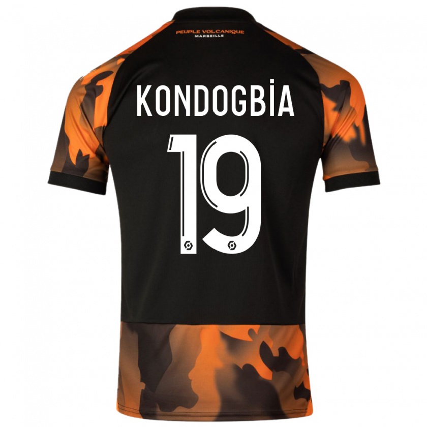 Kandiny Lapset Geoffrey Kondogbia #19 Musta Oranssi Kolmas Sarja 2023/24 Lyhythihainen Paita T-Paita