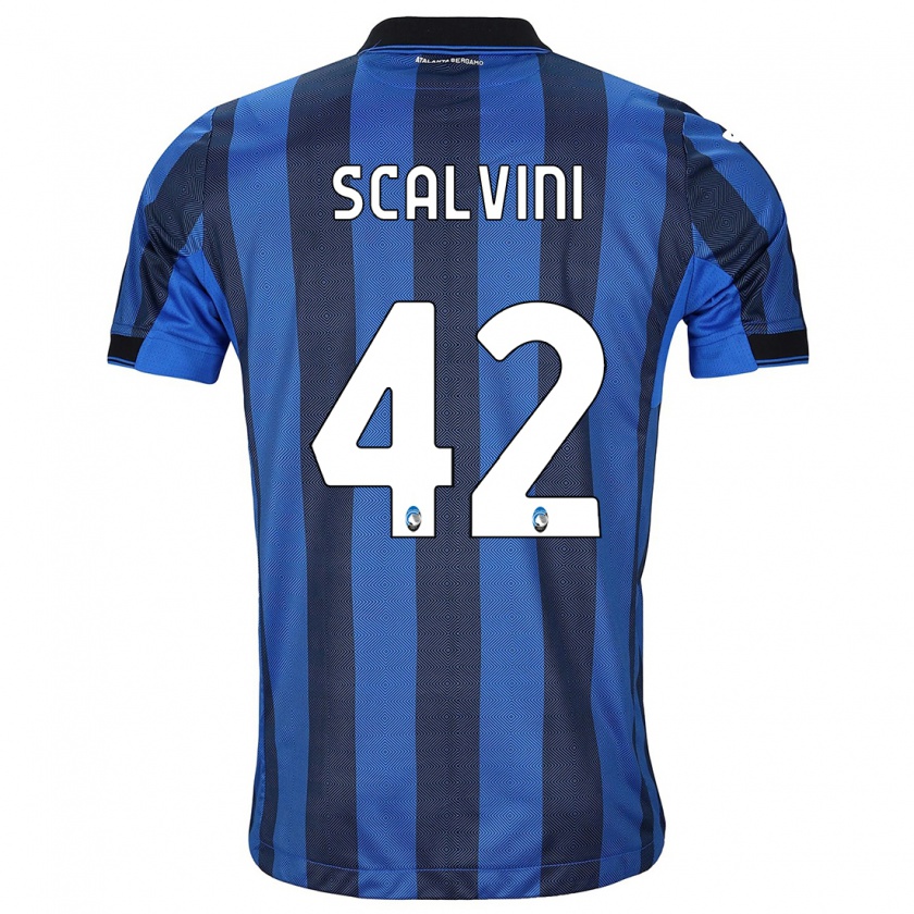 Kandiny Miesten Giorgio Scalvini #42 Musta Sininen Kotipaita 2023/24 Lyhythihainen Paita T-Paita