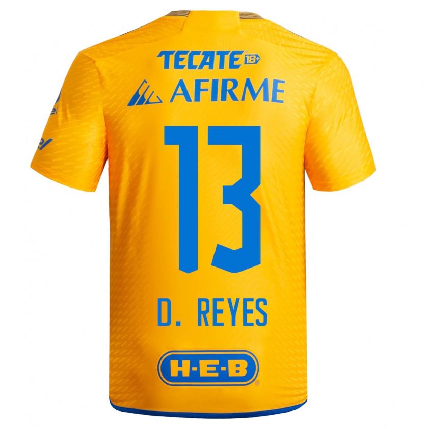 Kandiny Miesten Diego Reyes #13 Keltainen Kotipaita 2023/24 Lyhythihainen Paita T-Paita