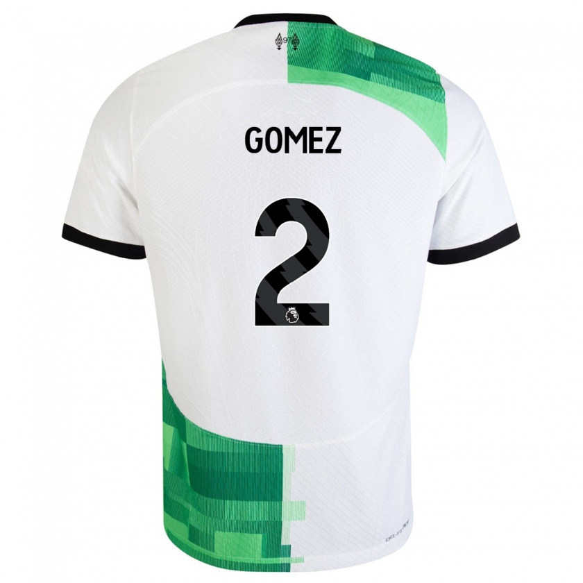 Kandiny Miesten Joe Gomez #2 Valkoinen Vihreä Vieraspaita 2023/24 Lyhythihainen Paita T-Paita
