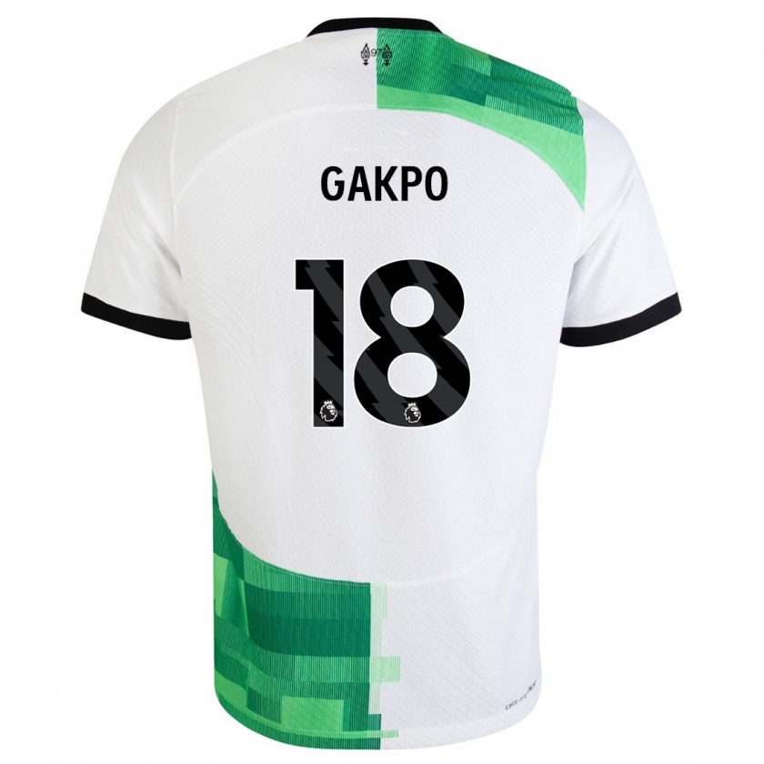 Kandiny Miesten Cody Gakpo #18 Valkoinen Vihreä Vieraspaita 2023/24 Lyhythihainen Paita T-Paita