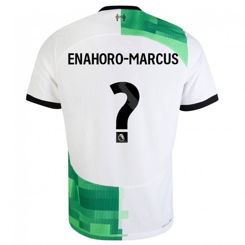 Kandiny Miesten Louis Enahoro-Marcus #0 Valkoinen Vihreä Vieraspaita 2023/24 Lyhythihainen Paita T-Paita