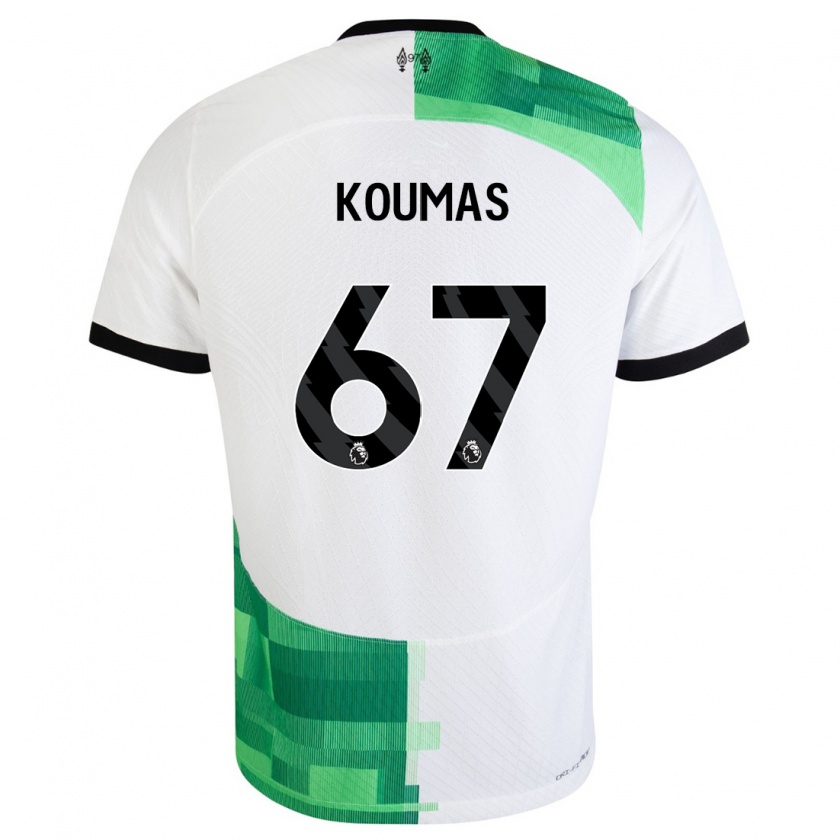Kandiny Miesten Lewis Koumas #67 Valkoinen Vihreä Vieraspaita 2023/24 Lyhythihainen Paita T-Paita